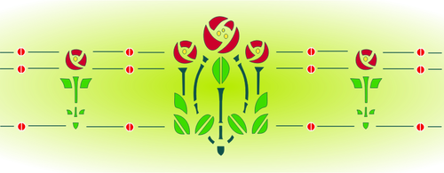 Roses on a green background illustration