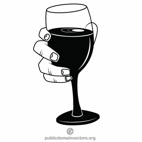 Vidrio de gráficos de vino clip art