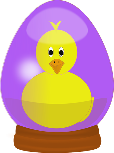 Chick in Easter egg globe vector image