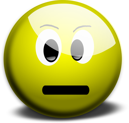 Žlutý smajlík s neutrální obličej ilustrace