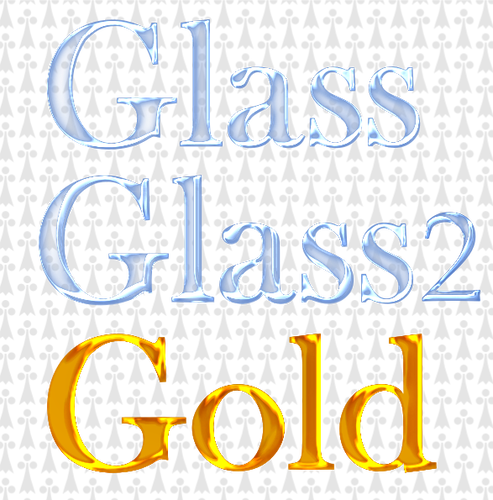 Vector drawing of glass and gold filters text