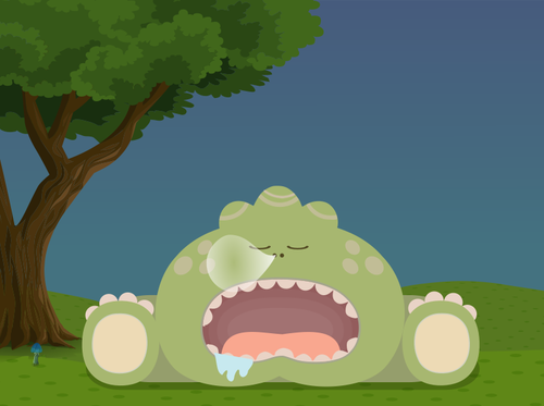 Cute sleeping monster