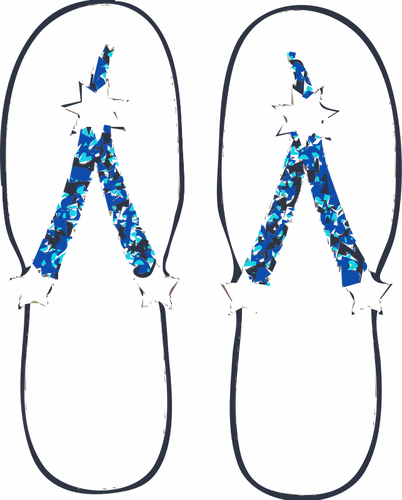 Vector image of sandals trimmed with star and glitter