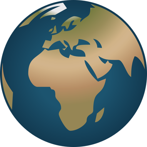 Simple Globe facing Europe and Africa vector illustration