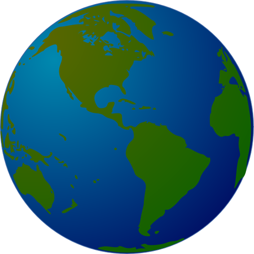 Globe facing North and South America vector drawing