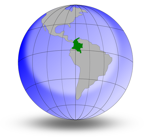 كولومبيا على الكرة الأرضية