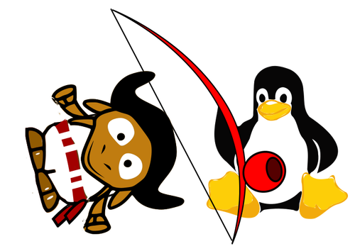 Комический gnu и пингвин