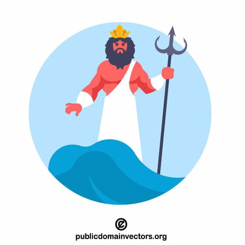 God Poseidon | Public domain vectors