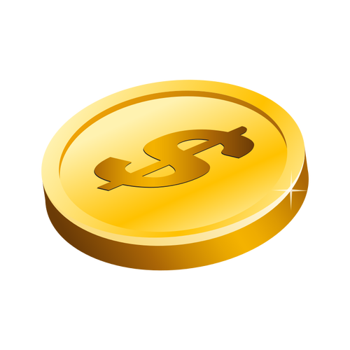 Gull Dollar mynt vektor