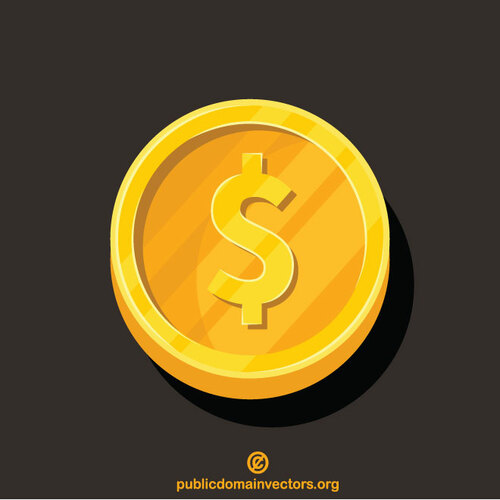 Golden dollar coin | Public domain vectors