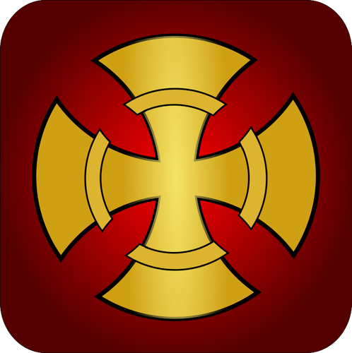 Golden cross vector symbol