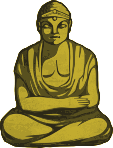 Векторная графика Статуя золотого Будды