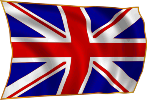 Bandeira britânica em ilustração vetorial de vento