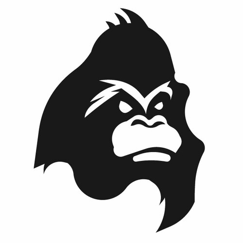Silueta obličeje opice gorilí