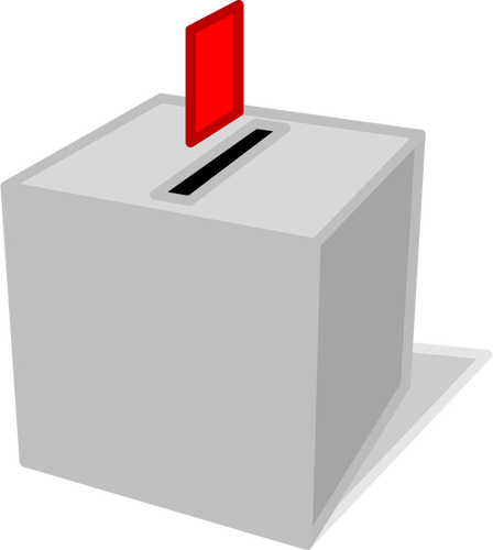Vaaliuurna, jossa on äänestyslipun vektori clipart-kuva