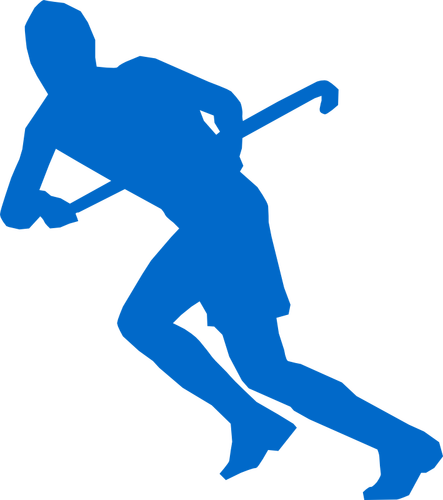 Silhouette vector image of grass hockey team member