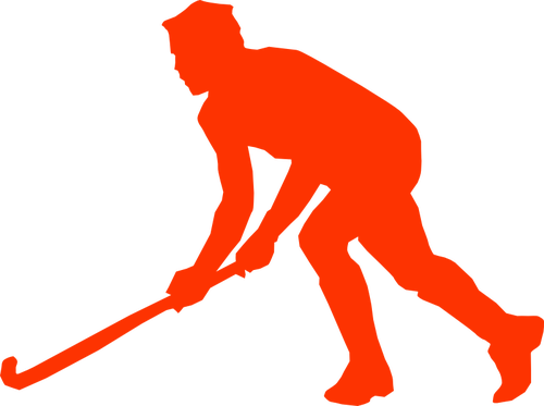 Силуэт вектор картинки игрок хоккея на траве