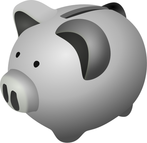 Abu-abu piggybank vektor gambar