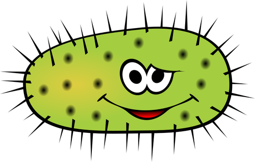 Забавный зеленый bactera