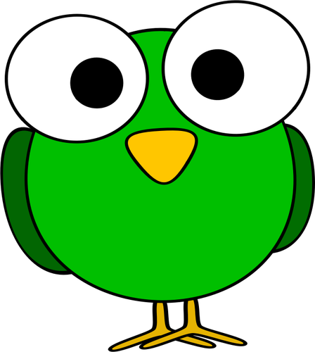 緑色の大きな目をした鳥のイメージ