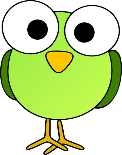 Světle zelená velkých eyed pták grafiky