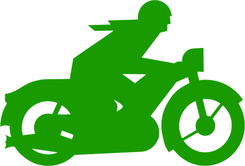 Grafica vettoriale del motociclista verde