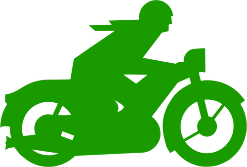 Gráficos vectoriales de motociclista verde