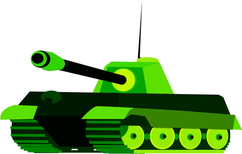 Green tank vector drawing