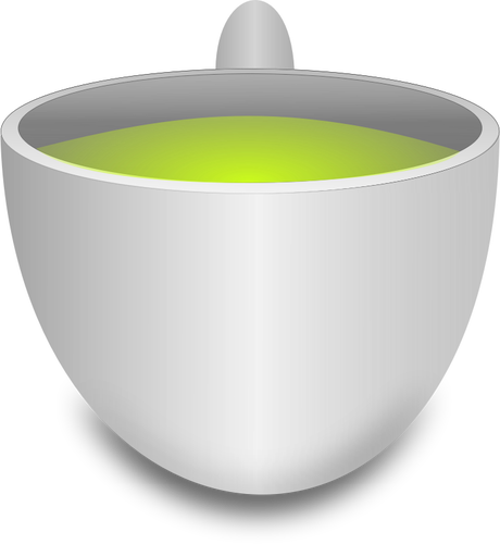 Green tea pot vector drawing