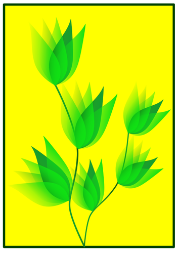 פרח ירוק בתמונה וקטורית