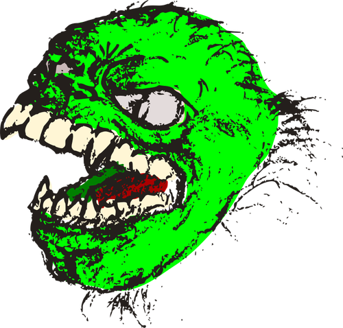 Vector graphics of green horror beast