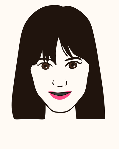 Vektorový obrázek dívky s růžovými rty avatar