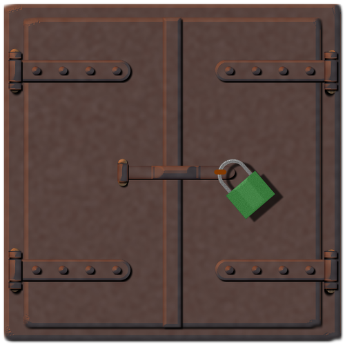 Manhole cover with padlock vector graphics