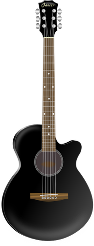 Černá akustická kytara