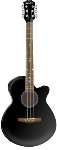 Gitar akustik hitam