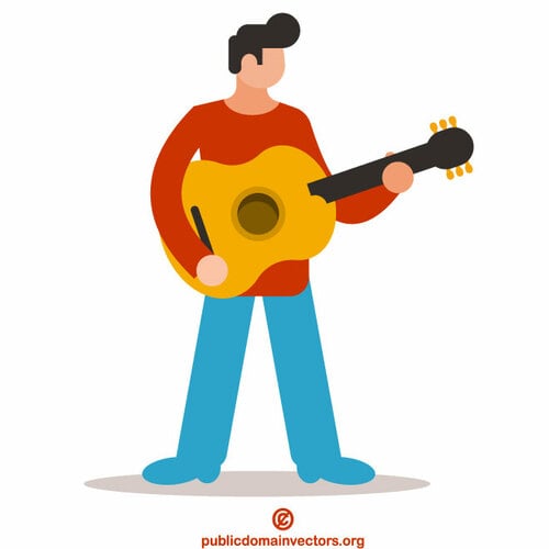 Ilustração do vetor do jogador da guitarra