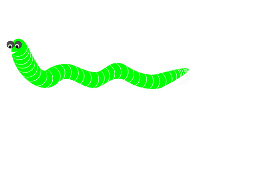 Green cartoon worm