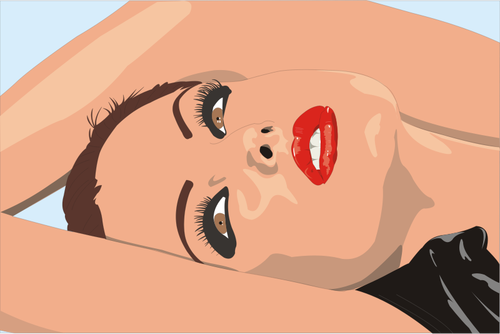 Lying woman with makeup vector illustration