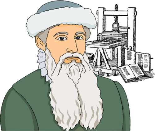 Johannes Gutenberg vector afbeelding