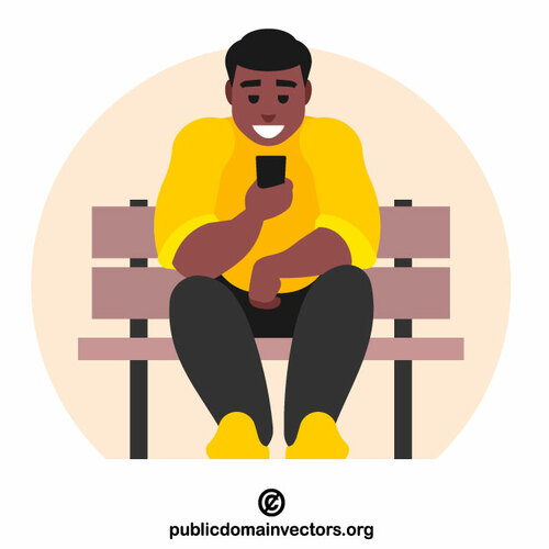 Guy checking a smartphone