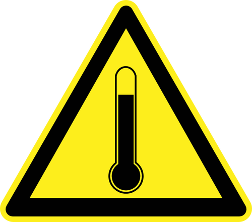 Lämpötilavaaran varoitusmerkki vektorikuva