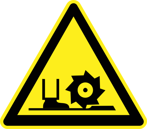 Rotación hoja o cortador de advertencia vector de señal