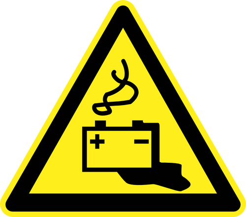 Alkaline liquid hazard warning sign vector image