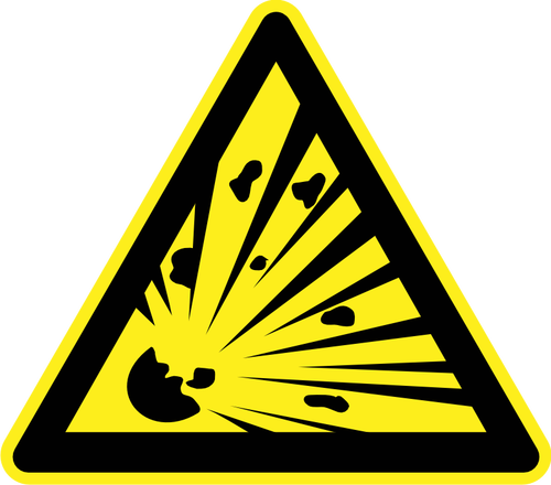 Explosivos de peligro advertencia signo vector de la imagen
