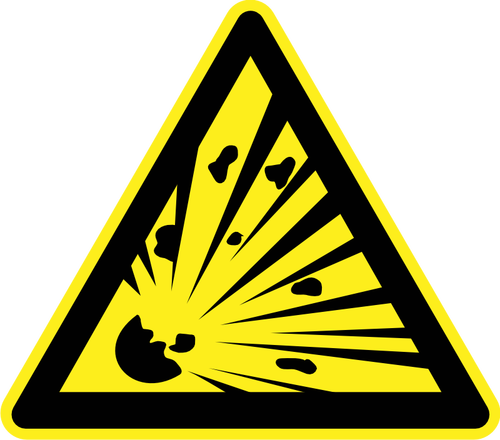 Explosifs hazard warning sign vector image