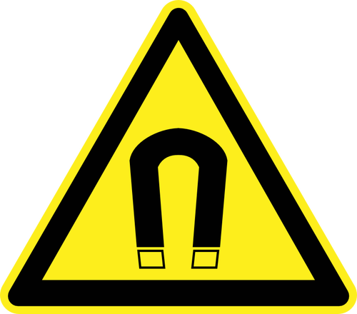 Strong magnetic field hazard warning sign vector image