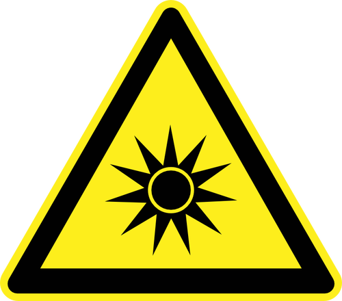 Сильной жары солнце опасности предупреждающий знак векторное изображение
