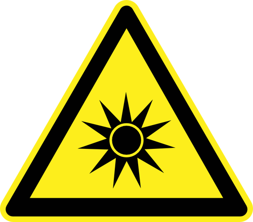 Strong Sun heat hazard warning sign vector image