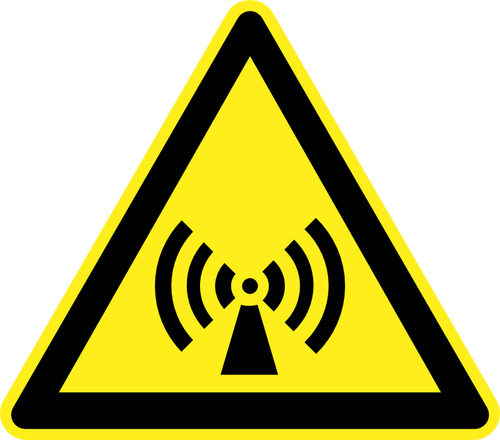 Radio waves hazard warning sign vector image