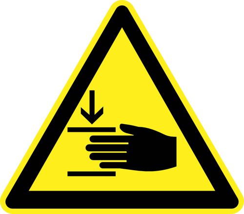 Risque de pincement hazard warning sign vector image